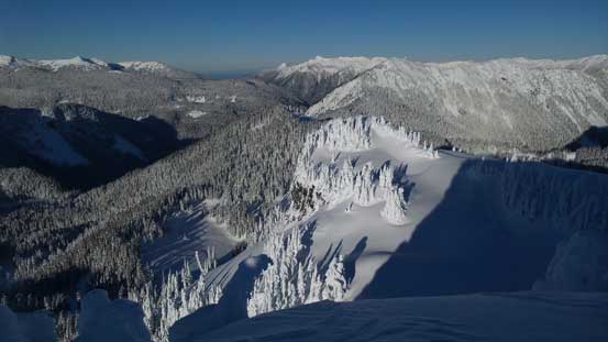 From the summit, looking westwards 