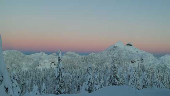 Just before the glow. Crown Mountain dominates the skyline looking northwards