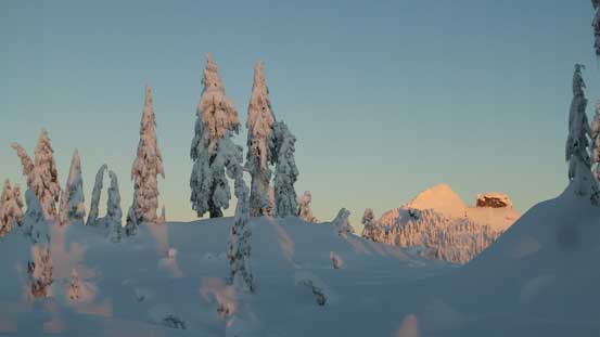 Arriving at the summit of Little Goat Mountain, perfectly timed for sunrise