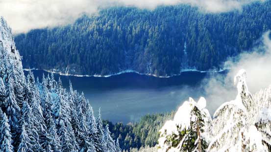 Could see Capilano Lake way down there
