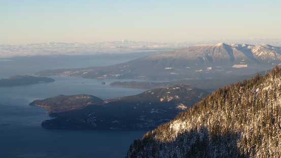 The Howe Sound islands, with Mt. Elphinstone behind on the right skyline