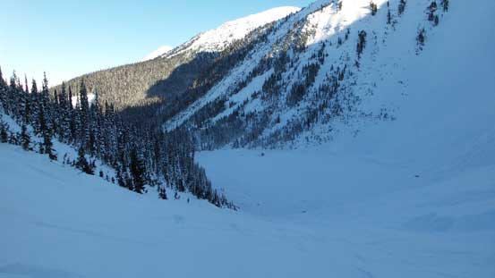 Looking down towards Darkside Lake