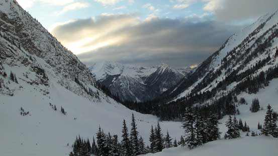Looking back down the valley. Mt. Caspar behind