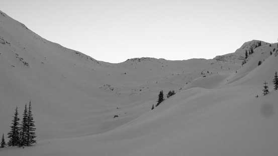 Starting the summit push now, looking ahead to the valley