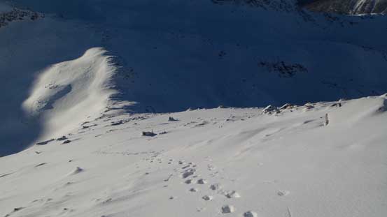 Looking down at the south ridge slopes. Nothing fancier than this. 
