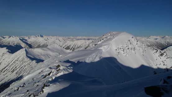 The traverse to the true summit