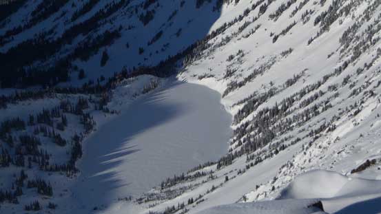 A zoomed-in view of the lake that I passed en route