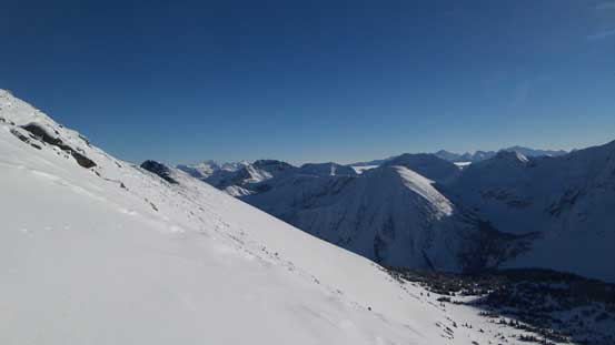 Descending the south slopes now