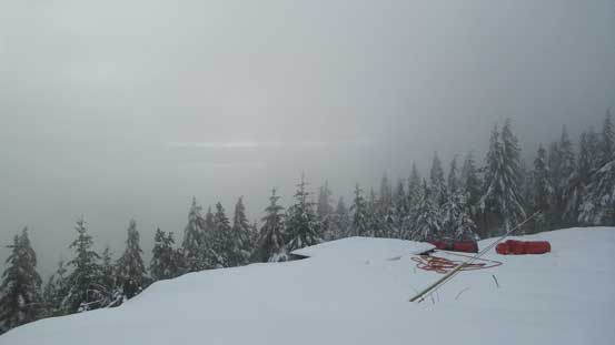 Arriving at the heli-pad, with no views whatsoever... 