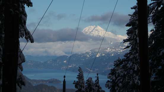 Sneaking in to get a view of the mighty Mt. Garibaldi