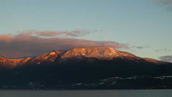The last beams of sunlight shone on Black Mountain by Cypress Bowl