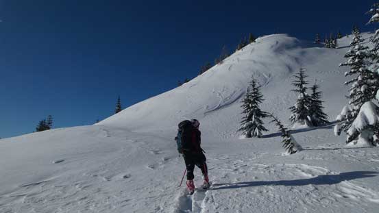 Al staring at the first steep rise. 