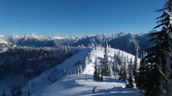 Going over another bump now, looking back. 