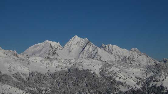 Welch Peak with The Still to its left and Foley Peak to its right. 