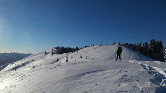 Looking back from partway down along the ridge