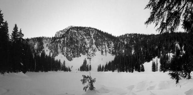 A panorama from MacKay Lake. My objective is behind