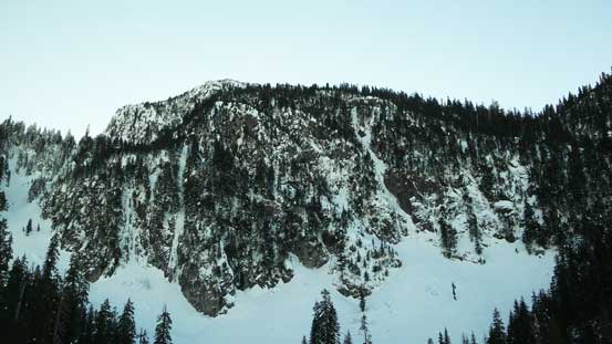 The North Face of Mt. St. Benedict. My route goes up from left and behind