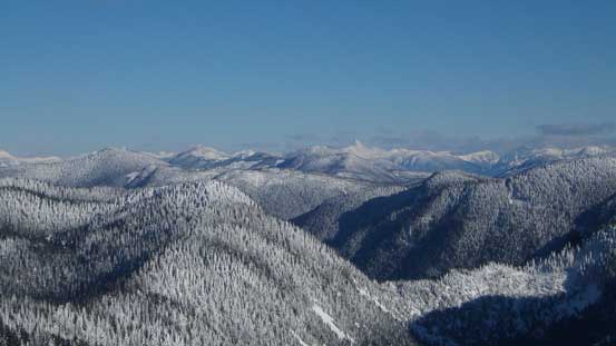 Looking way deep into East Harrison area towards the unique Mt. Urquhart 