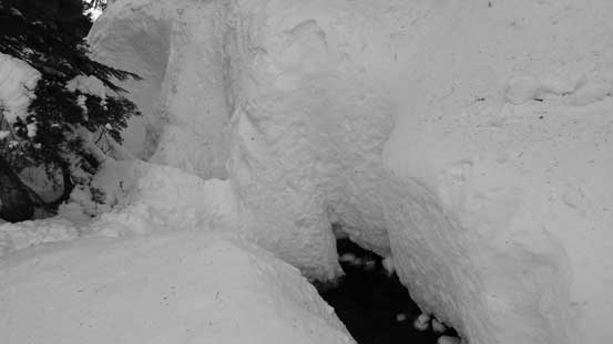 Crossing the creek is very easy given this amount of snow... 