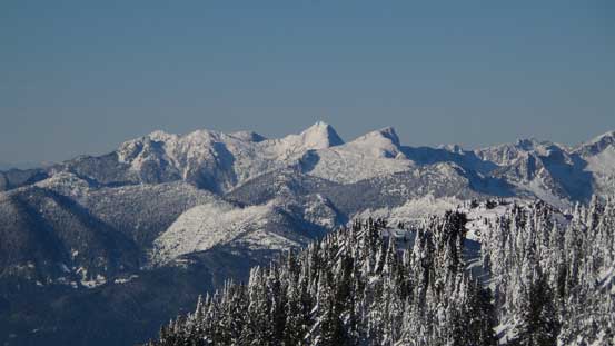 Tetrahedron Peak is one of the taller peaks along Sunshine Coast