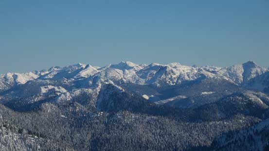 Looking way towards Katzie Mountain massif by Stave Glacier