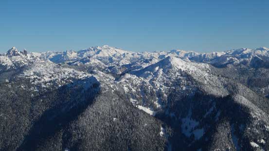 Looking northeastwards and Capilano Mountain in the foreground