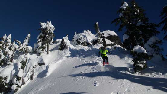 Leaving the summit behind