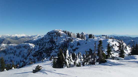 Looking back at the true summit