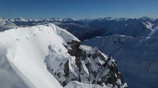 This picture shows the south side of Journeyman Peak being some steep cliffs.. 