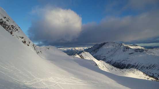 Looking sideways across the lower E. Face