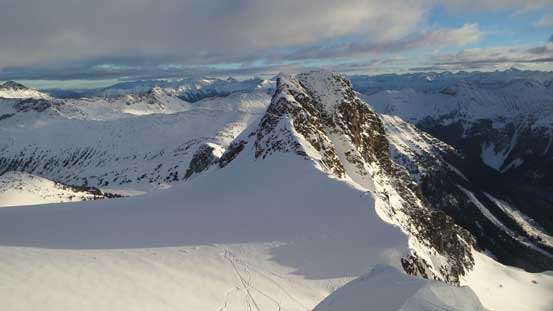 About halfway up now, looking down. 