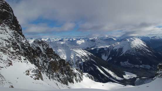 Above the Armchair Glacier, looking down