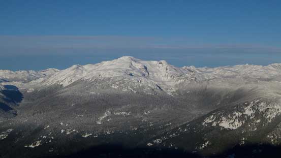 Breaking out of the forest now, looking at Rainbow Mountain