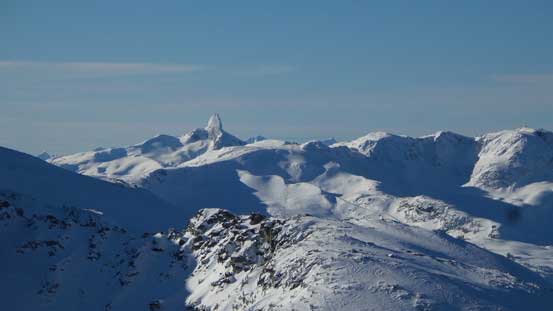 The striking Black Tusk sticks out of the backdrop