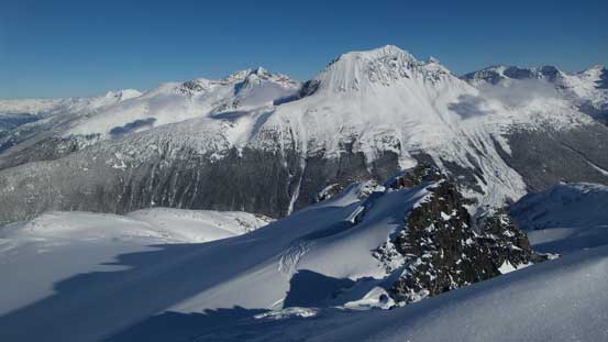 After a long while we crested the summit ridge. Wedge Mountain behind