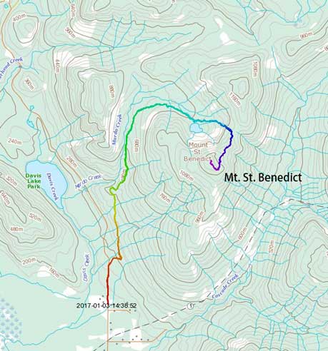 Mt. St. Benedict ascent route