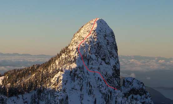 This picture shows the upper route