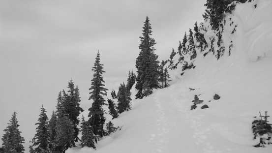 Zig-zagging through some steep micro features.. 