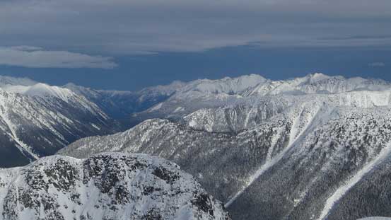 Peaks east of Blowdown Creek drainage including bigger ones like Channel and Tigger