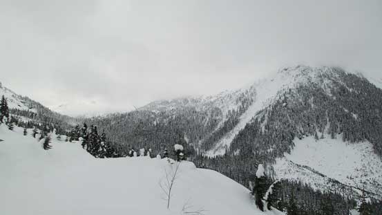 Looking ahead, my destination for Day 1 is that broad pass on left.