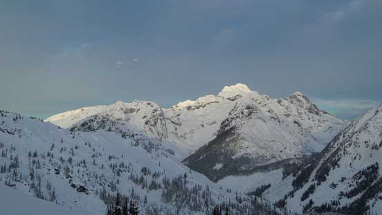 The tip of Mt. Matier catching some morning sunshine
