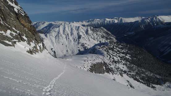 Looking back at my tracks into this bowl