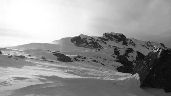 The rocky summit ridge traverse