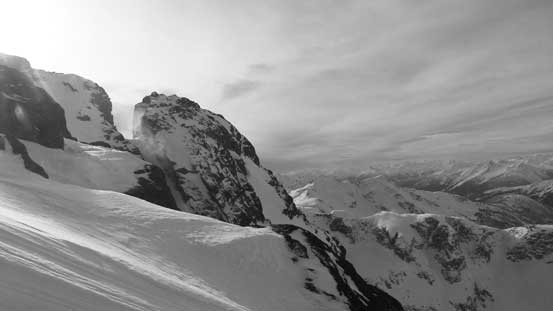 Looking back at the south summit. Getting there is Class 4 and thankfully it's not the true summit