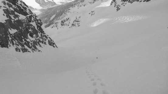 This is looking down from just above the crown in that boot-packing section