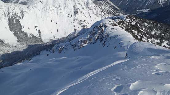 Finding a way to get down into the bowl below