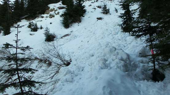 Crossing this big avalanche gully
