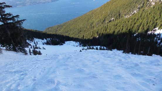 Looking down from the entrance of the ramp.