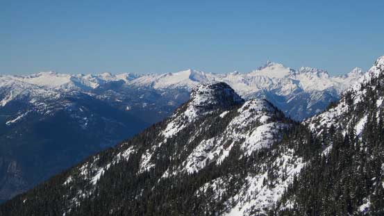 Tantalus Range pokes behind Hat Mountain
