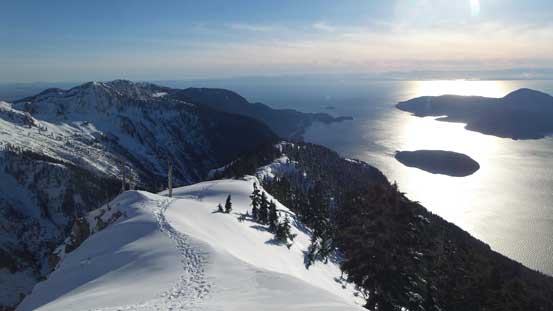 Going down the SW Ridge